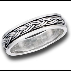 Sterling Silver braided Spinning Ring size 12